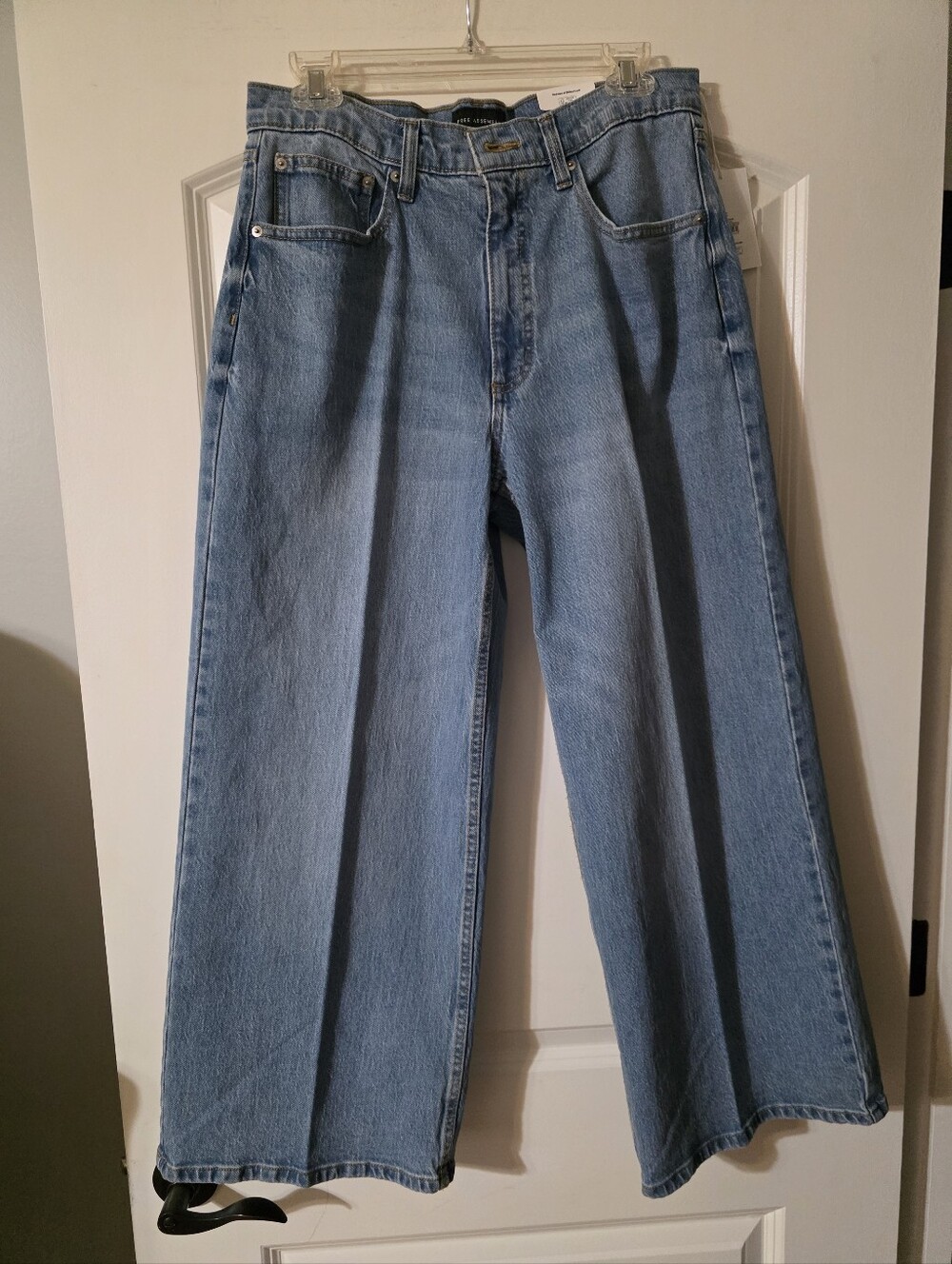 Free Assembly Relaxed Wide-Leg Women's Jeans in Light Blue